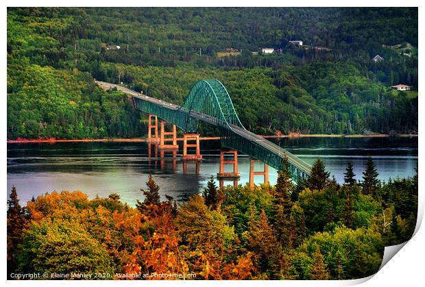 Seal Island Bridge  , Cape Breton, Atlantic  Canad Print by Elaine Manley