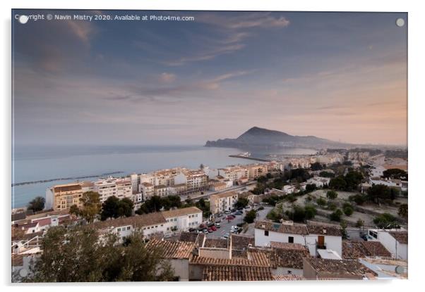 View of Altea, Spain at dusk Acrylic by Navin Mistry