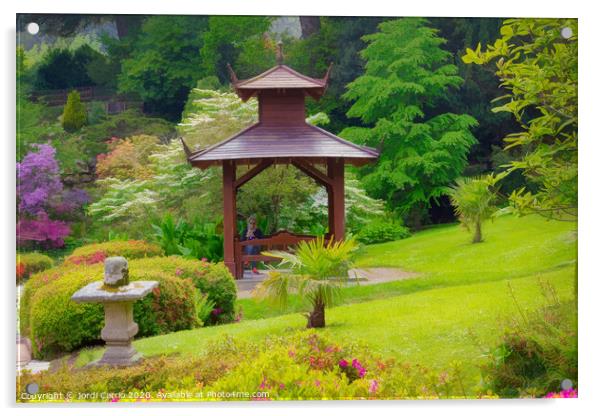 Japanese garden Acrylic by Jordi Carrio