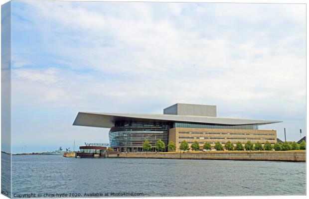 wide angle view of Copenhagen opera house  Canvas Print by chris hyde