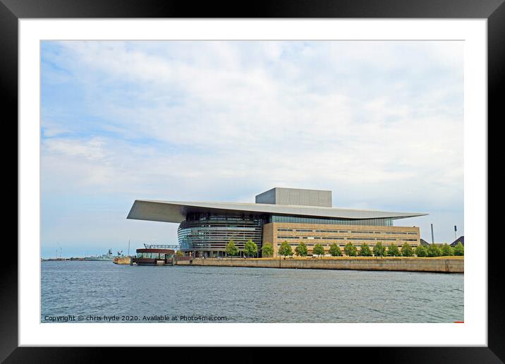 wide angle view of Copenhagen opera house  Framed Mounted Print by chris hyde