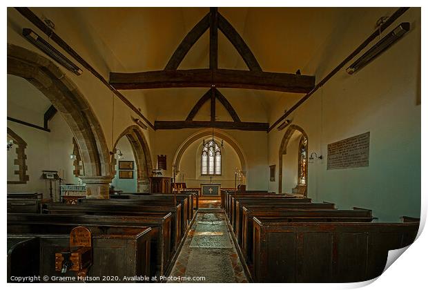 Old English Church interior Print by Graeme Hutson