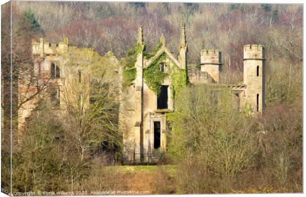 Cambusnethan Priory from the woods close up Canvas Print by Fiona Williams