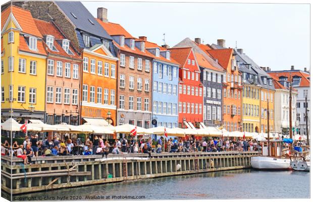 Nyhavn Waterfront Canvas Print by chris hyde