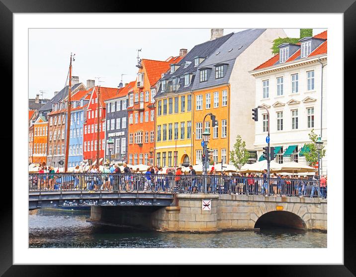 bridge nyhavn copenhagen Framed Mounted Print by chris hyde