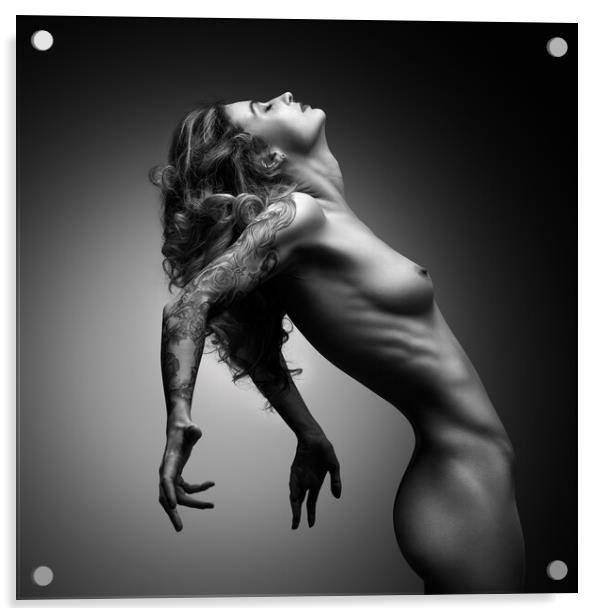 Nude woman fine art 22 Acrylic by Johan Swanepoel