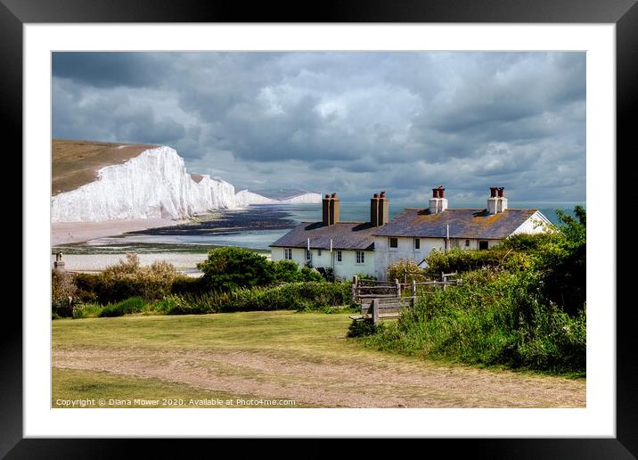 Seven Sisters and Cuckmere Haven  Framed Mounted Print by Diana Mower