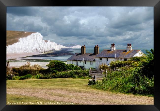Seven Sisters and Cuckmere Haven  Framed Print by Diana Mower