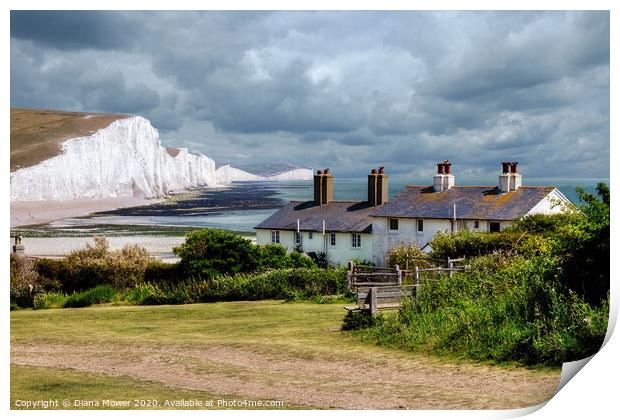 Seven Sisters and Cuckmere Haven  Print by Diana Mower