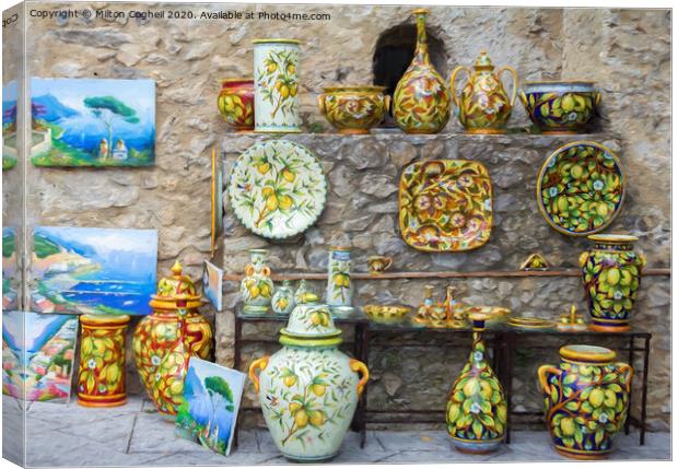 Amalfi Coast Ceramics Canvas Print by Milton Cogheil