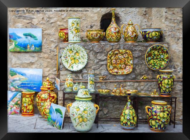 Amalfi Coast Ceramics Framed Print by Milton Cogheil