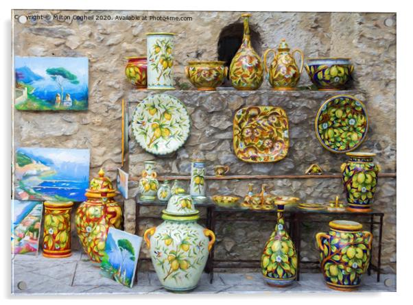 Amalfi Coast Ceramics Acrylic by Milton Cogheil