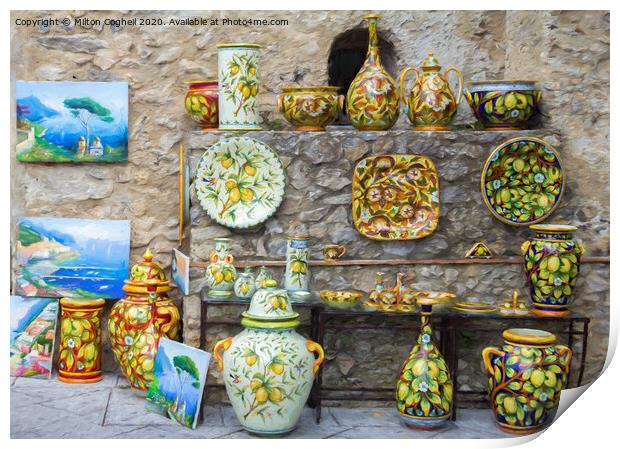 Amalfi Coast Ceramics Print by Milton Cogheil