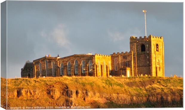 St Mary's Church Whitby in the Golden Sunset light Canvas Print by Fiona Williams