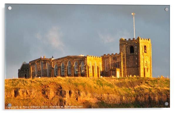 St Mary's Church Whitby in the Golden Sunset light Acrylic by Fiona Williams