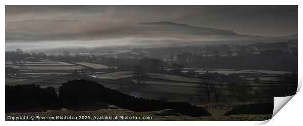 frosty wharfedale morning Print by Beverley Middleton
