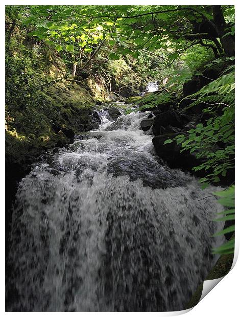 Waterfall Llanberis Print by emma thomas