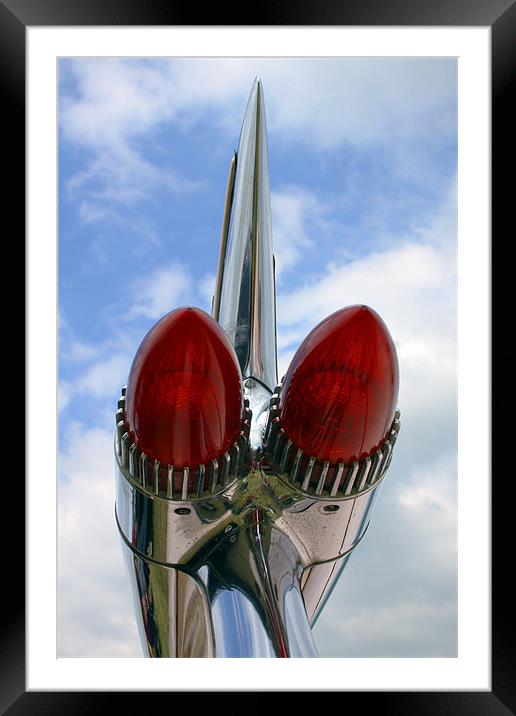 Stoplights Chrome and Fin Framed Mounted Print by Oxon Images