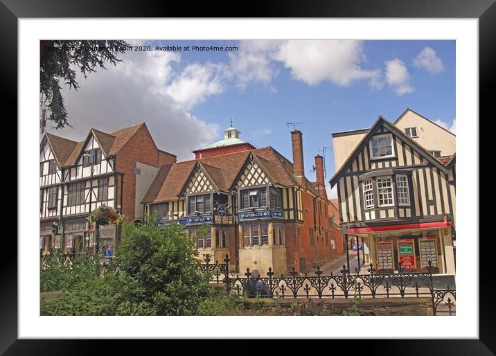 Tudor Buildings in Colchester, Essex Framed Mounted Print by Laurence Tobin