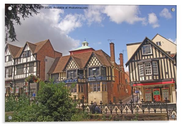 Tudor Buildings in Colchester, Essex Acrylic by Laurence Tobin