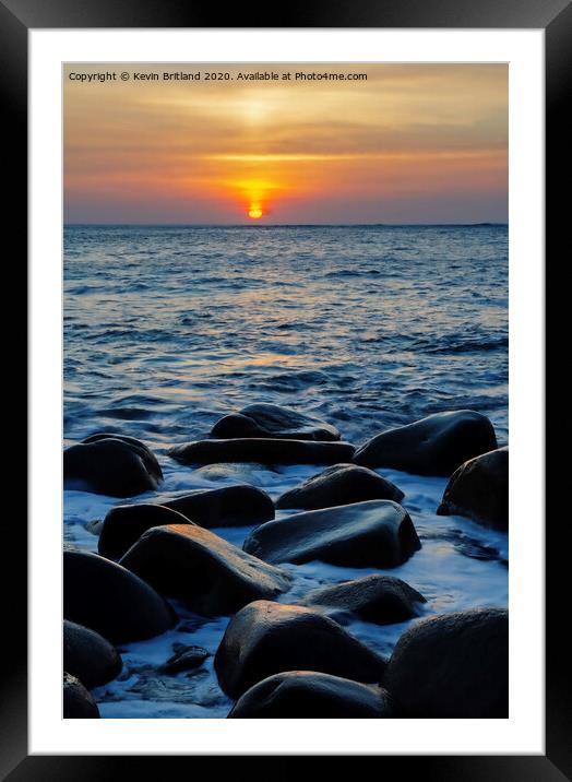 cot cove sunset cornwall Framed Mounted Print by Kevin Britland