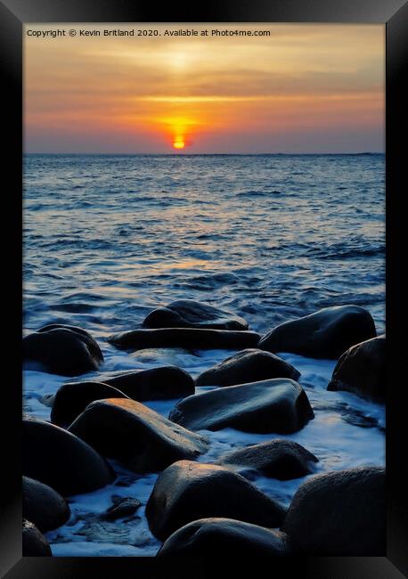 cot cove sunset cornwall Framed Print by Kevin Britland
