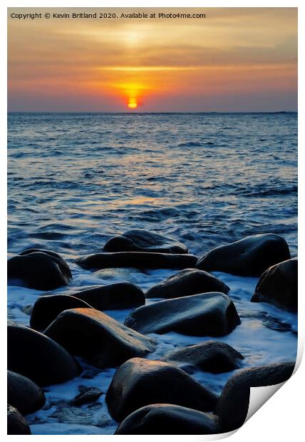 cot cove sunset cornwall Print by Kevin Britland