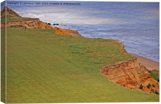 Eroded cliffs, Walton-on-the Naze, Essex Canvas Print by Laurence Tobin