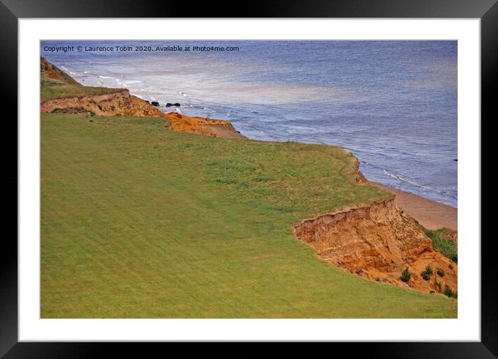 Eroded cliffs, Walton-on-the Naze, Essex Framed Mounted Print by Laurence Tobin