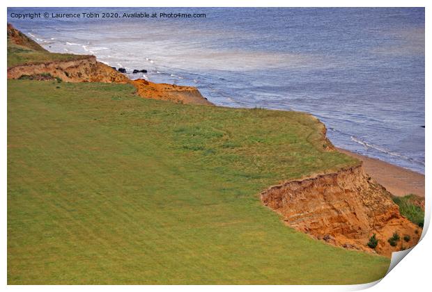 Eroded cliffs, Walton-on-the Naze, Essex Print by Laurence Tobin