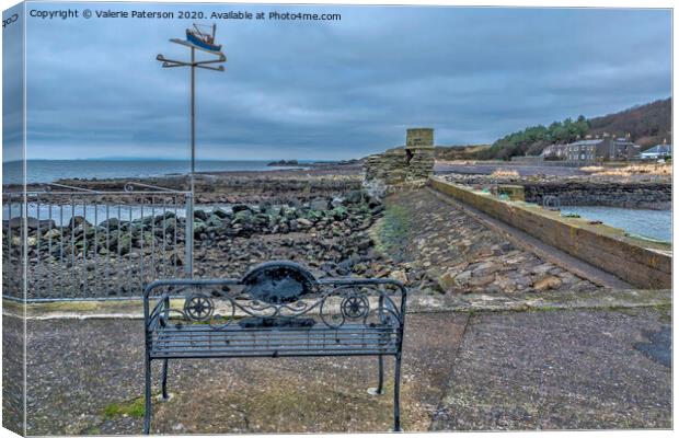 Dunure Harbour Canvas Print by Valerie Paterson