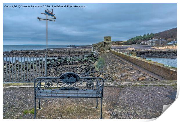 Dunure Harbour Print by Valerie Paterson