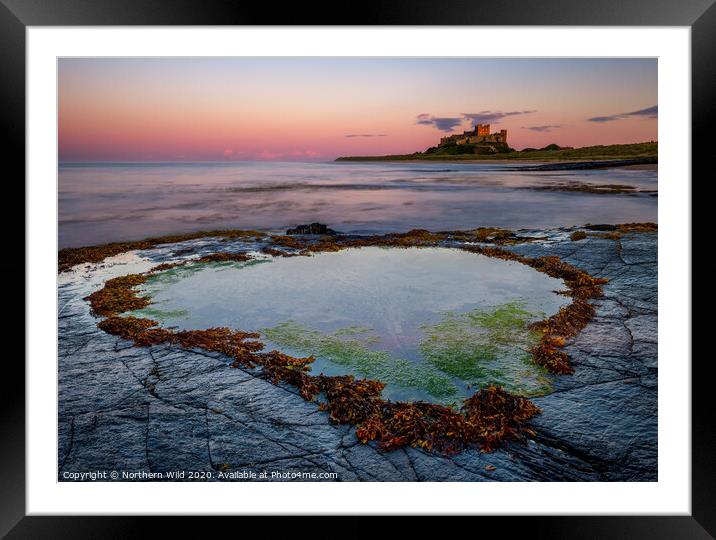 Bamburgh Rockpool Northumberland Framed Mounted Print by Northern Wild