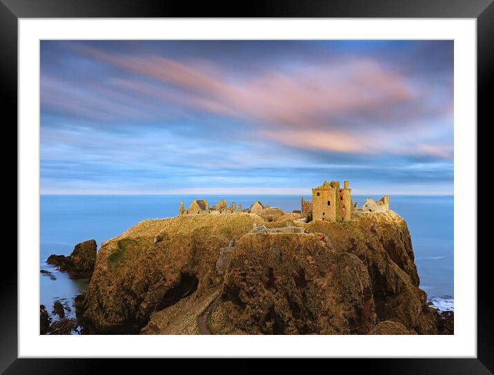 Dunnottar Castle Twilight Framed Mounted Print by Grant Glendinning