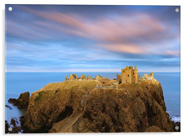 Dunnottar Castle Twilight Acrylic by Grant Glendinning
