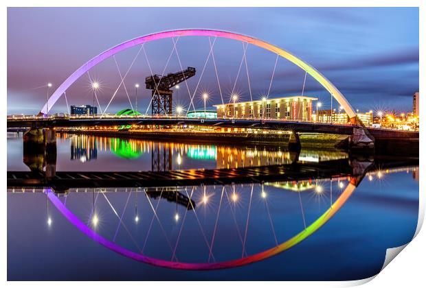 Clyde Arc Bridge Twilight Print by Grant Glendinning