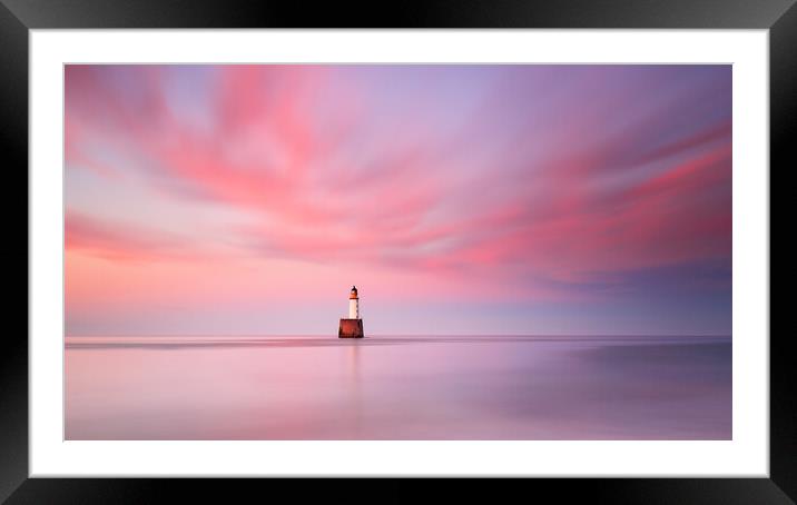 Rattray Head Lighthouse Sunset Framed Mounted Print by Grant Glendinning