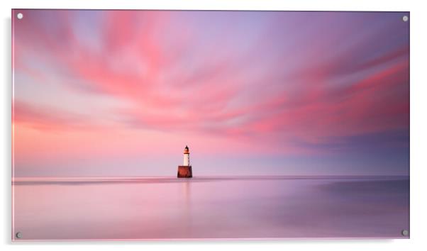 Rattray Head Lighthouse Sunset Acrylic by Grant Glendinning