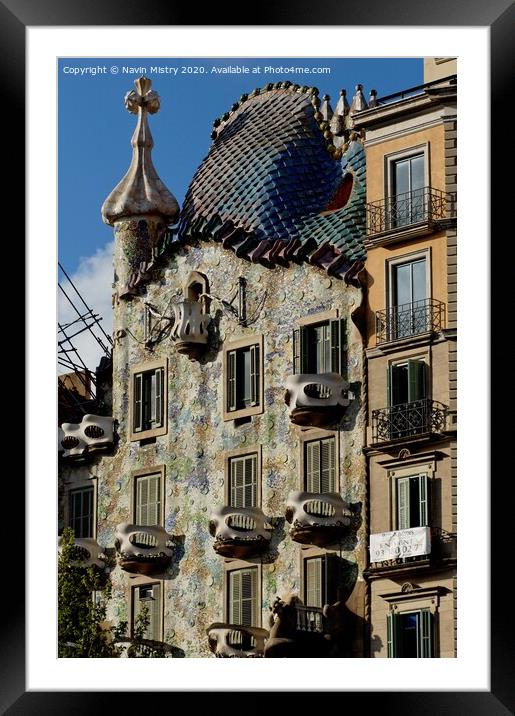 Casa Milà, (La Pedrera), Barcelona, Spain  Framed Mounted Print by Navin Mistry