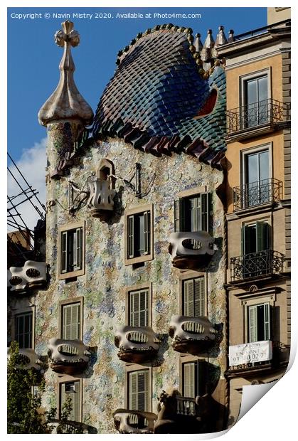 Casa Milà, (La Pedrera), Barcelona, Spain  Print by Navin Mistry