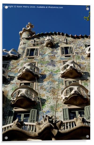 Casa Mila (La Pedrera), Barcelona, Spain  Acrylic by Navin Mistry