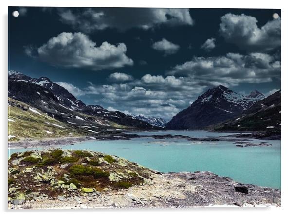 Glacier lake Acrylic by michael mcfarlane