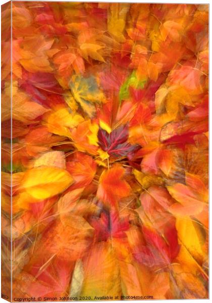 Autumn leaf collage Canvas Print by Simon Johnson