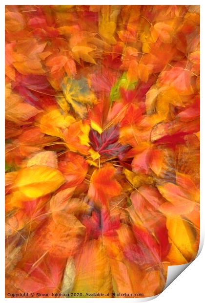 Autumn leaf collage Print by Simon Johnson