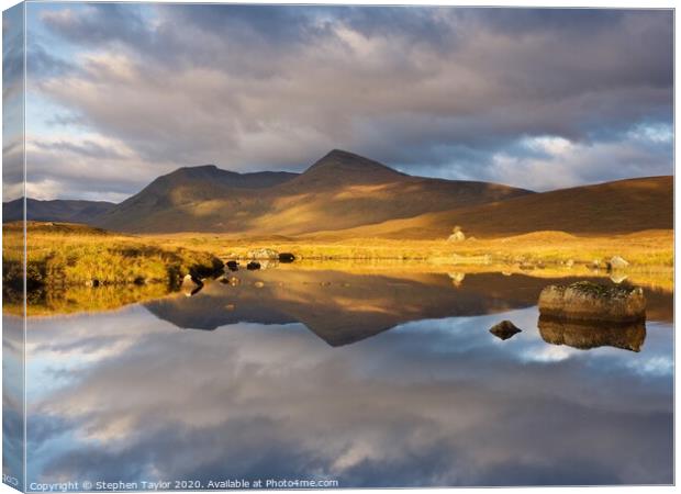 Autumn Sunrise on Lochan na Stainge Canvas Print by Stephen Taylor