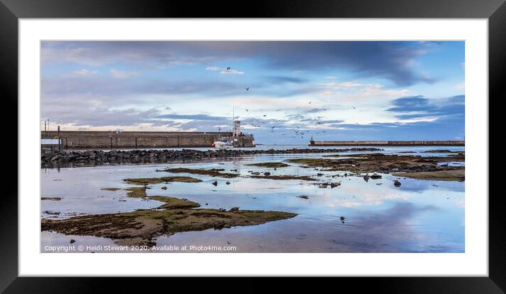 Seahouses Harbour Sunset Framed Mounted Print by Heidi Stewart