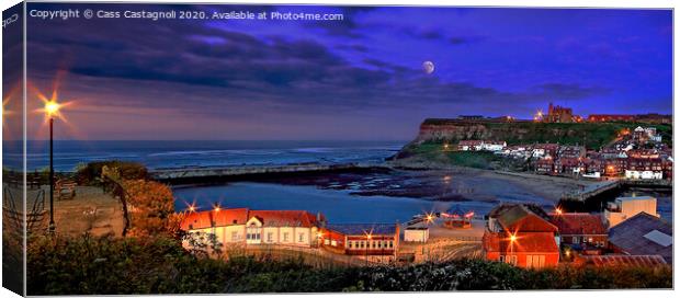 Whitby by Moonlight Canvas Print by Cass Castagnoli