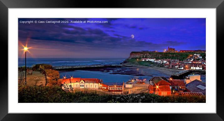 Whitby by Moonlight Framed Mounted Print by Cass Castagnoli