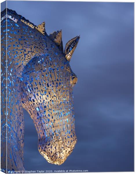 The Kelpies at dawn Canvas Print by Stephen Taylor