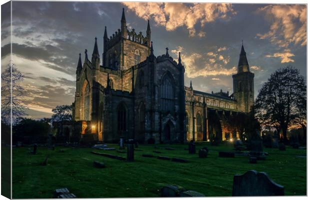 Sunset Dunfermline Abbey Canvas Print by Andrew Beveridge
